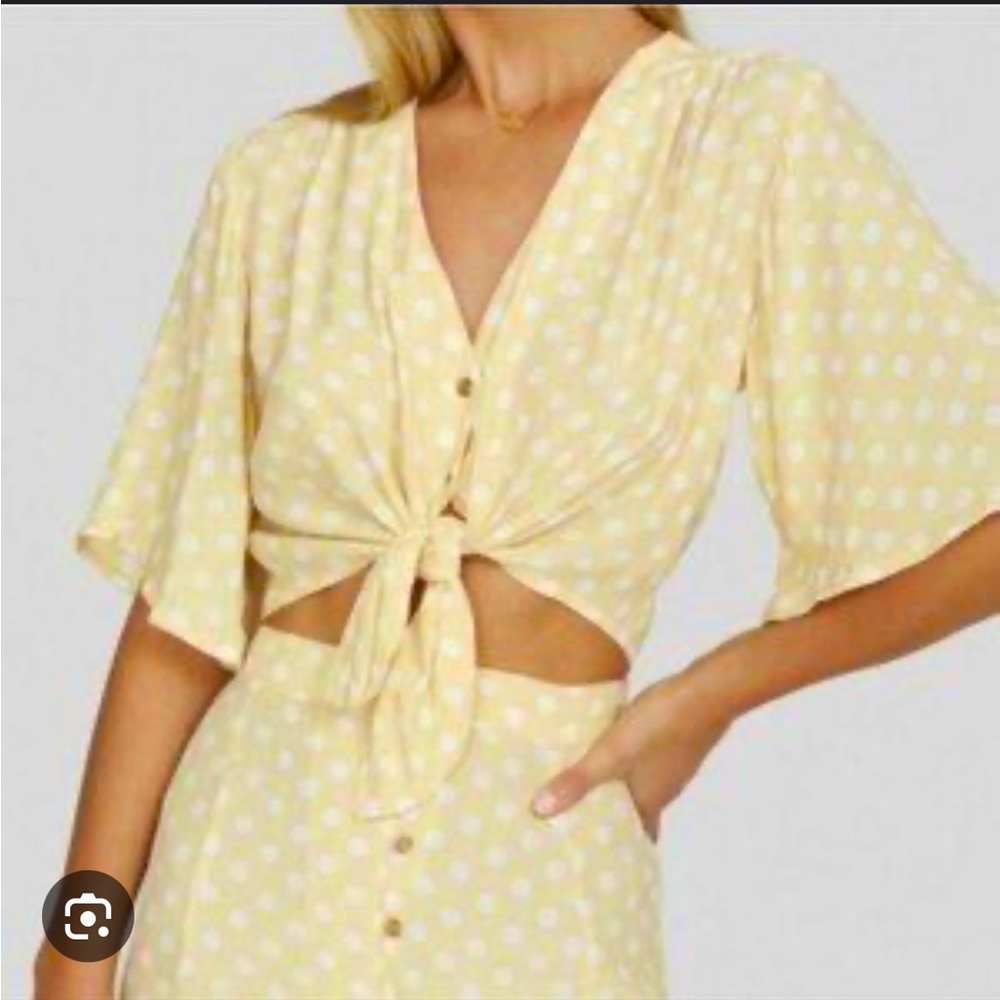 Faithful the Brand yellow Polka Dot Midi Set